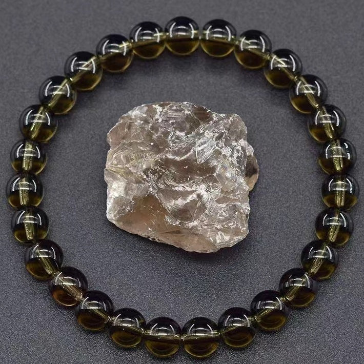 Wholesale 8mm rose natural stone tiger eye crystal elastic bead bracelet